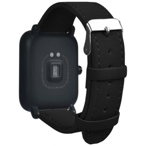 20Mm Retro Matte Leather Quick Release Wristband For Amazfit Black Watch Bands