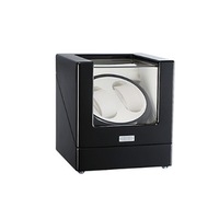 Automatic Winding Watch Box Mechanical Winder Device With Led Black White Watch Winders