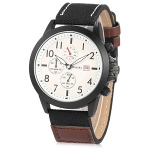 Veile Studios 6469 Leather Band Men Quartz Watch Black Watches