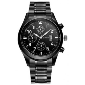 Veile Studios Men Fashion Stainless Steel Band Sports Watch With Calendar Black Watches
