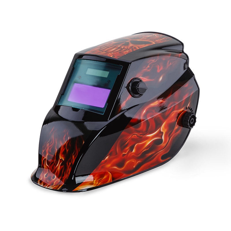 Buy Welding Helmet & Goggle Lenses Rossi Black Flames Solar Auto 