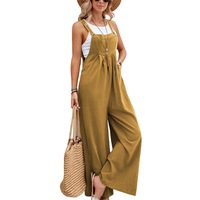 Women Long Bib Pants Overalls Casual Loose Rompers Jumpsuits With Pockets Comfortable Jumpsuits Rompers & Playsuits