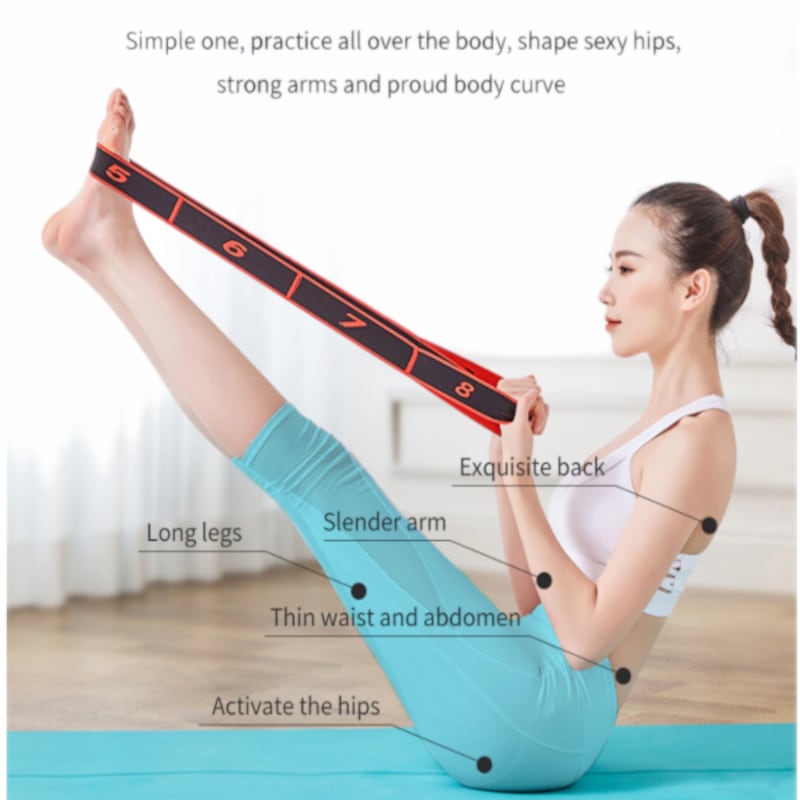 Yoga Stretching Multi Loop Strap Pilates Gym Flexibility Home Exercise ...