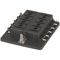 Blade Fuse 10way Block Spade Terminal Connection Output Rating 30A Max per Circuit