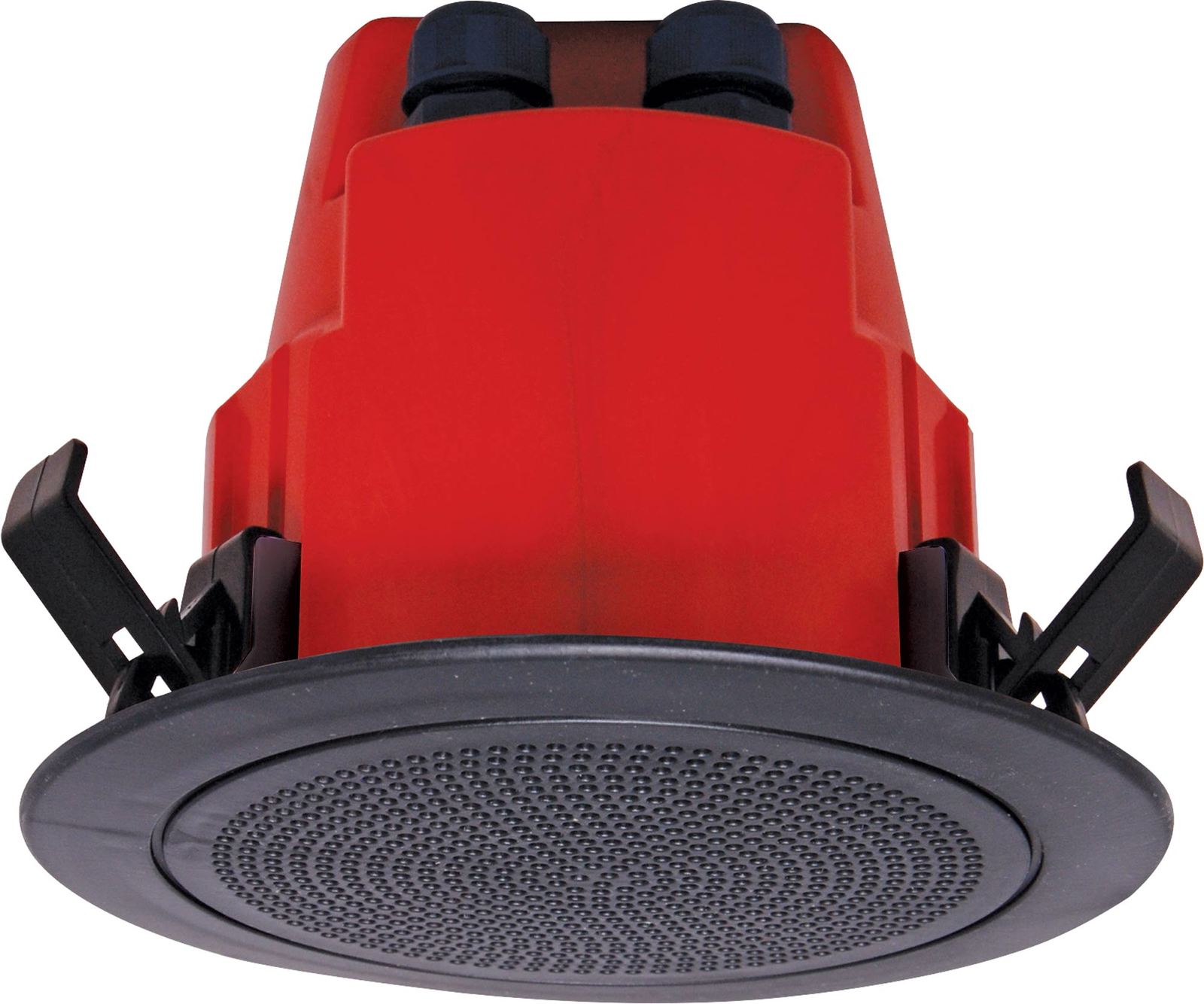 One shot Speakers 100mm 100V 5W Ceiling EWIS Speaker Black Plastic Grille
