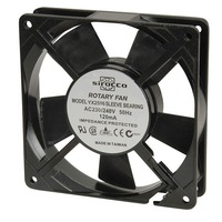 Sirocco Sleev Bearing 120mm 240V AC Thin Rotary Fan Black