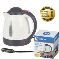 Rovin 150W Auto Shut off & Boil Dry Protector Water Level Window Kettle 1L White