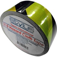 STYLUS 210 Hazard Cloth Warning Gaffer Tape 48mm Width x 25m Yellow and Black