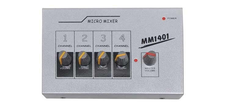 Mini Professional 4 Channel Audio Microphone Mixer with master Control