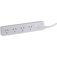 Powertech 4 Way Surge Protected Powerboard 3m Lead Master Switch 3Pin AU Plug