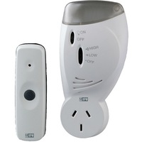 HPM 240V Plug In Wireless Door Chime with Flashing Light 70m Range White