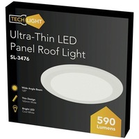 Techlight Caravan Roof Light 8W 165mm Ultra Thin LED Cool White Suits Boats RV