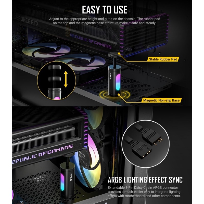 Buy Antec I Shape ARGB Black GPU Bracket, L100, Solid Construction for