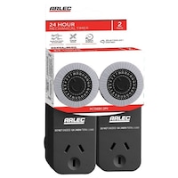 Arlec PC726BK-2PK Double Pole Switch & Slim Design Fits 24 Hour Mechanical Timer