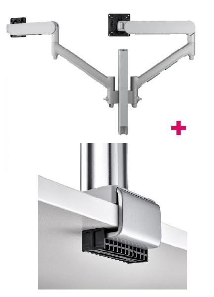 Buy Atdec AWMS-2-D40 Dual 690mm Dynamic Monitor Arms + 400mm Post / 8kg ...
