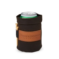 Didgeridoonas Golfer Can Cooler Australian Oilskin Metal and Leather Clip