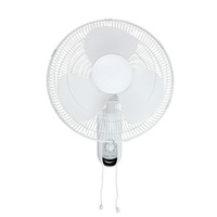 Heller HWF40P 40cm Oscillating Wall Mountable Fan with Pull Cord Control White