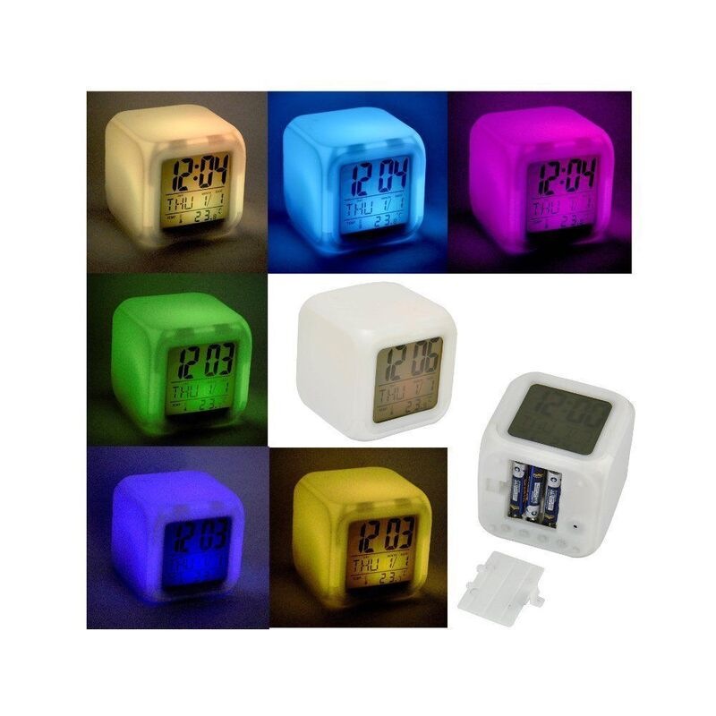 Buy Led Colour Changing Digital Alarm Clock Glowing Coloured Clock
