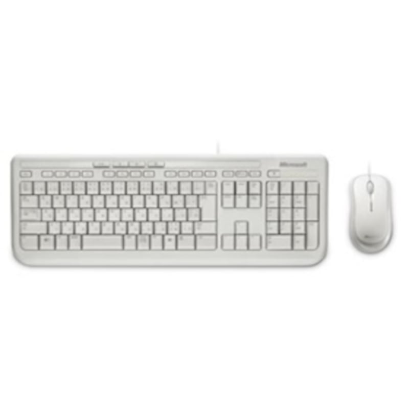 Buy Microsoft Wired Desktop 600 White USB White Mouse and Keyboard - MyDeal