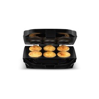 Non-Stick Cooks 6 Pies at Once Mini Pie Maker Black