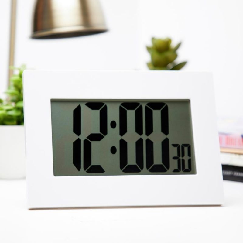 Buy Portable Big Number Digital Desk Clock White Colour Fold Out Stand
