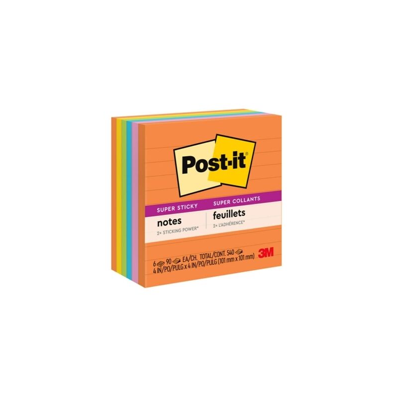Buy Post-It Lined Super Sticky Notes Rio De Janeiro 101 x 101mm 6-Pack ...