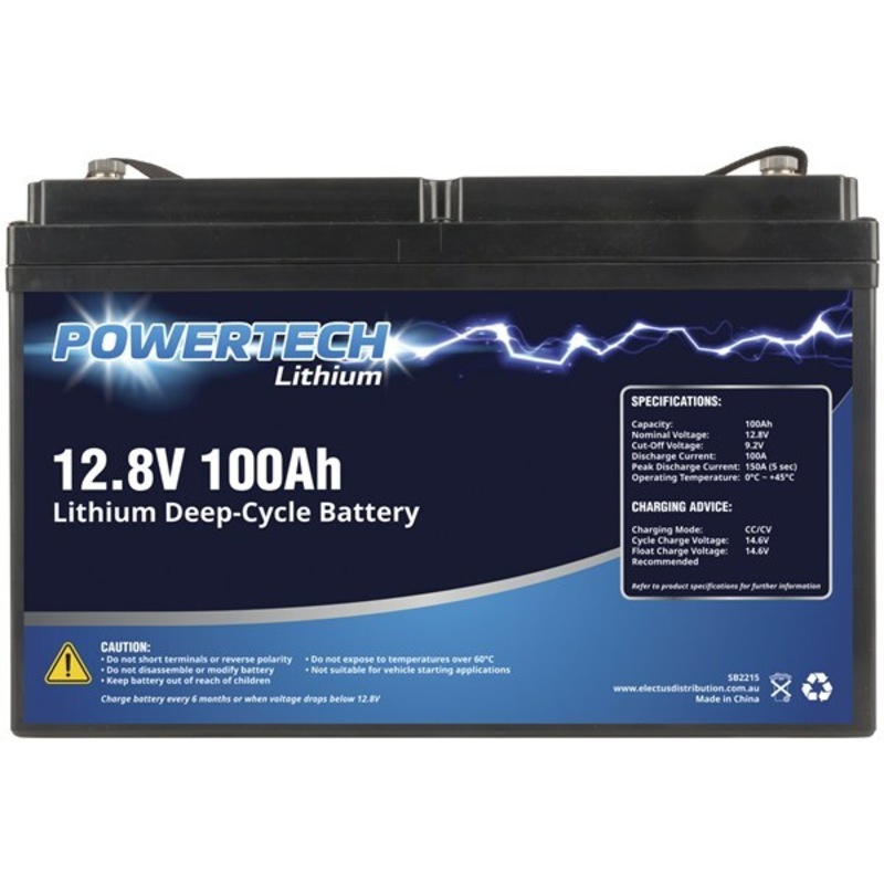 Buy Powertech 12.8V 100Ah Lithium Deep Cycle Battery Discharge Current