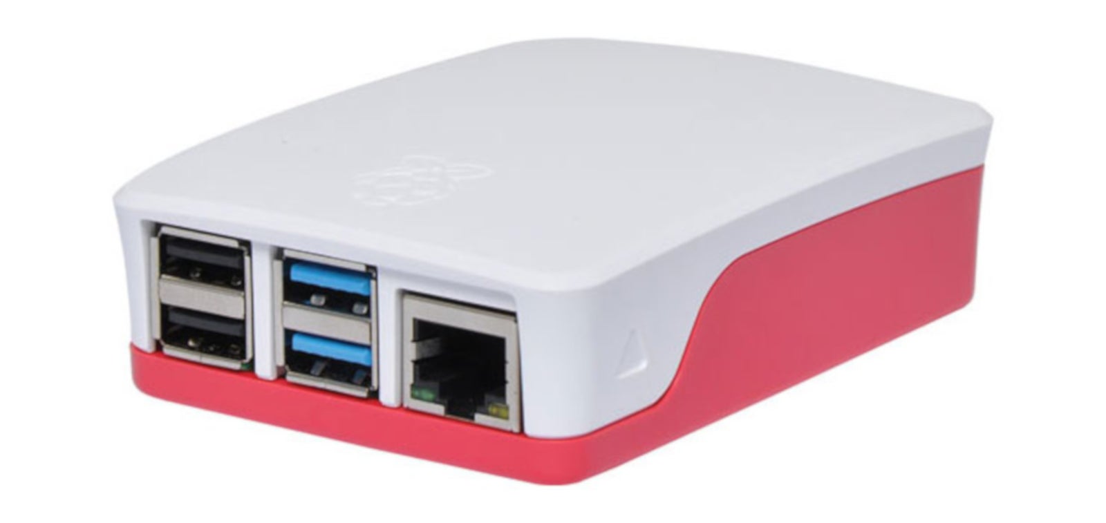 Red And White ABS Box To Suit Raspberry Pi 4 with Dual Micro HDMI and USB Ports