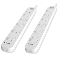 Sansai 2PK 6 Ways Individually Switched Powerboard Overload Protection
