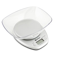 Sansai Digital LCD Display Glass Kitchen Scale with Bowl 1g to 3Kg Capacity
