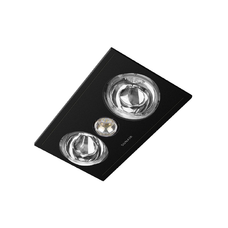 Buy Sunair 3 In 1 Black 2 Globe Bathroom Heater Exhaust Fan with LED