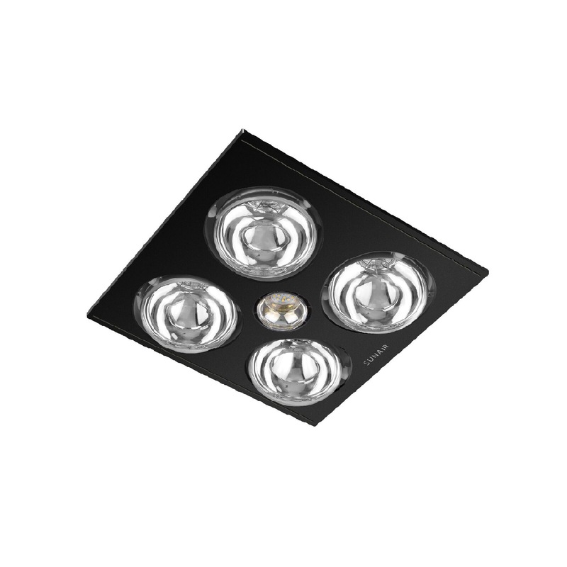 Buy Sunair 3 In 1 Black 4 Globe Bathroom Heater Exhaust Fan with 6W LED