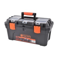 Tactix 507mm Tool Box Transparent Lids Locking Clips for Secure Storage