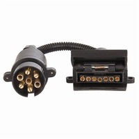 Trailer Adaptor 7 Pin Large Round Plug to 7 Pin Flat Socket