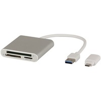 Multi Card Reader with TypeC Adapter Strong Aluminium case Fast USB 3.0 Transfer
