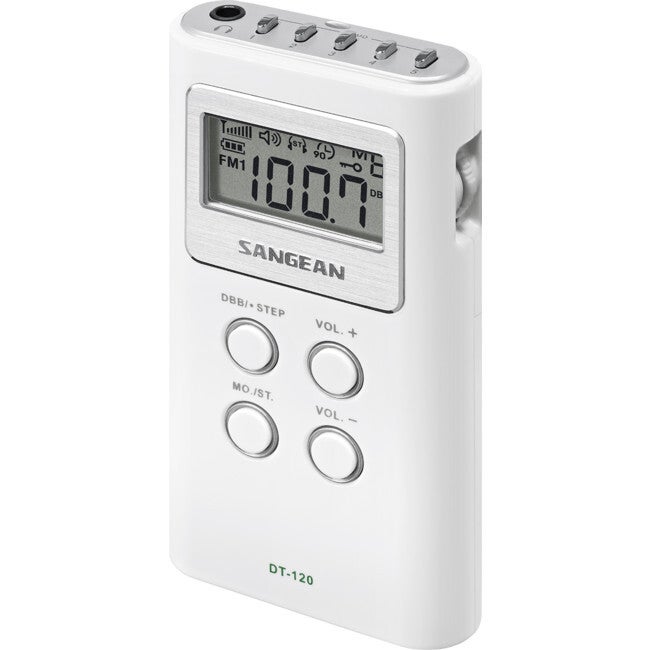 SANGEAN White FM AM Digital Radio Pocket Size With Earphones