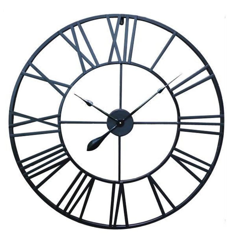 100cm Round Wall Clock Metal Industrial Iron Vintage French Provincial Antique Clocks 880921987860 - French Provincial Wall Clocks Australia