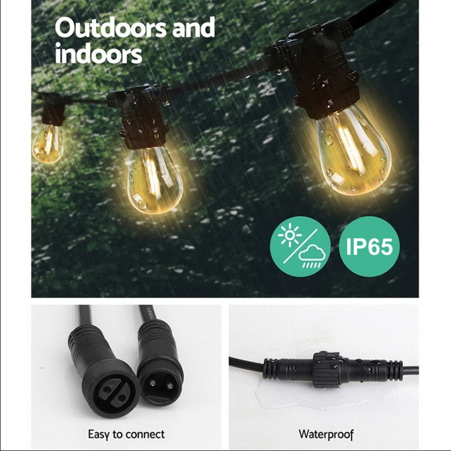 Elora Festoon String Lights 100m LED Outdoor Light Waterproof Christmas Wedding Party