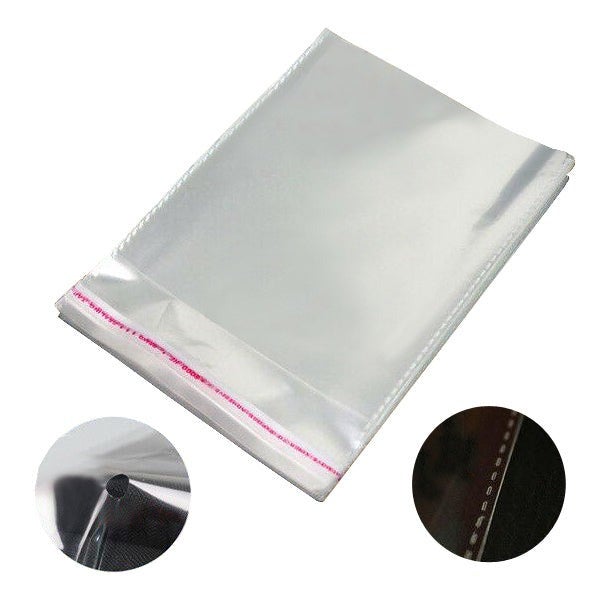 100x Plastic Self Adhesive Opp Bag 2 Sizes Resealable Cello Seal Transparent