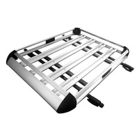 Elora Car Roof Rack Basket Luggage Carrier Vehicle Cargo Rails 140x100cm Silver
