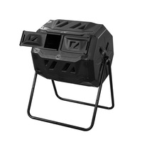 Elora Compost Tumbler Dual Bin Rotating Composter Garden Food Waste Recycling