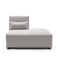 Foret 1pc Sofa Modular Extension Lounge Couch Fabric Right Seater Chaise Ottoman Beige