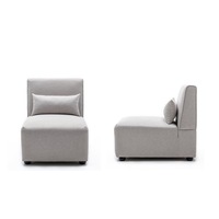 Foret 1pc Sofa Modular Extension Lounge Couch Fabric Seater Chaise Beige