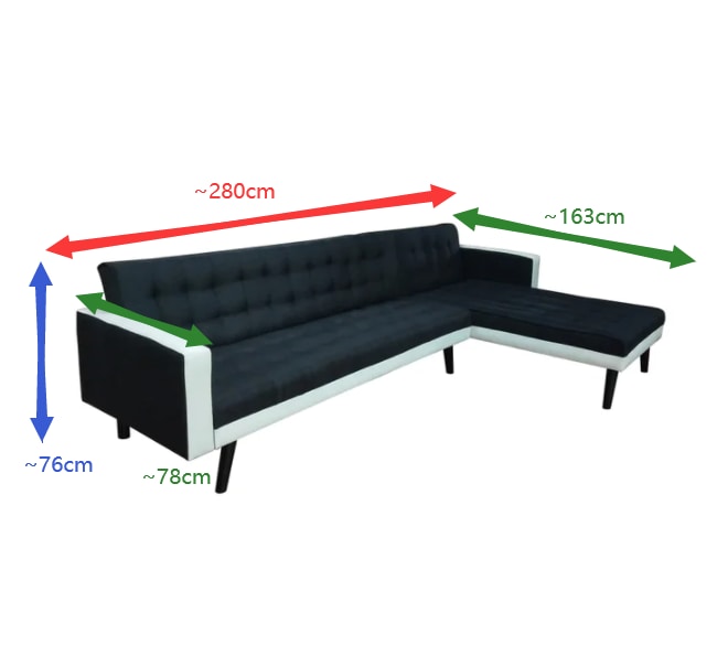 Buy Foret 5 Seater Sofa Bed Modular Corner Lounge Recliner Couch Chaise ...