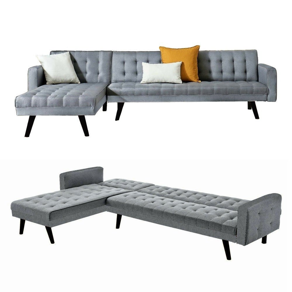 Foret 5 Seater grey Sofa Bed Modular Corner Lounge Couch
