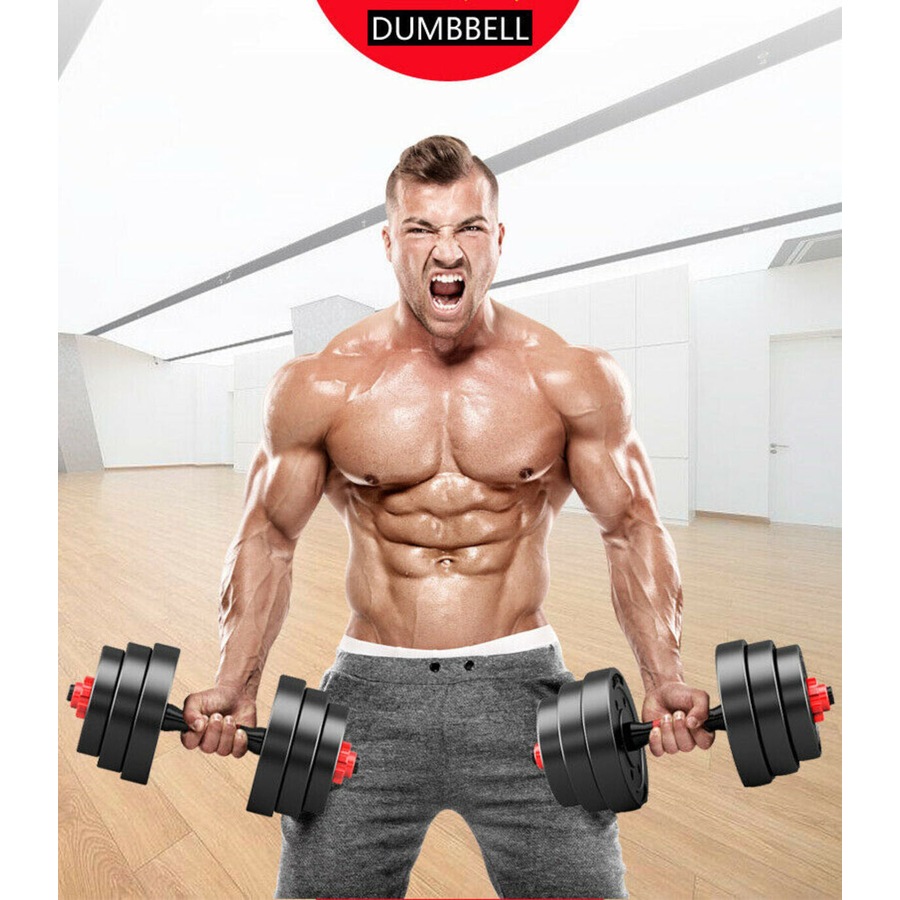 Fitness Master 20kg Adjustable Dumbbell Set Barbell Home GYM Exercise Weights Fitness Workout