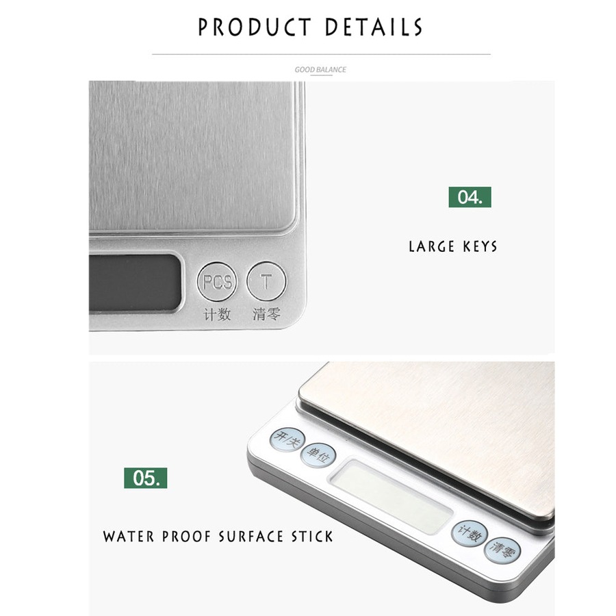 2kg/0.1g Electronic Kitchen Scale Weight Weighing Scales Batteries
