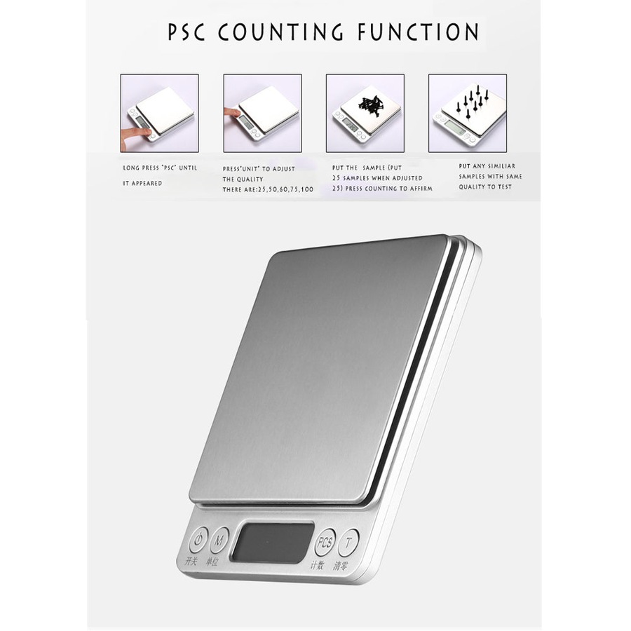 2kg/0.1g Electronic Kitchen Scale Weight Weighing Scales Batteries