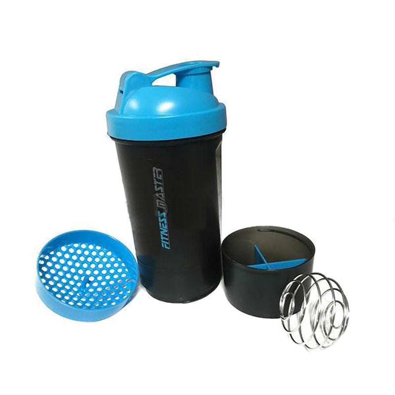 2X 3in1 GYM Protein Supplement Drink Blender Mixer Shaker Shake Ball Bottle Cup
