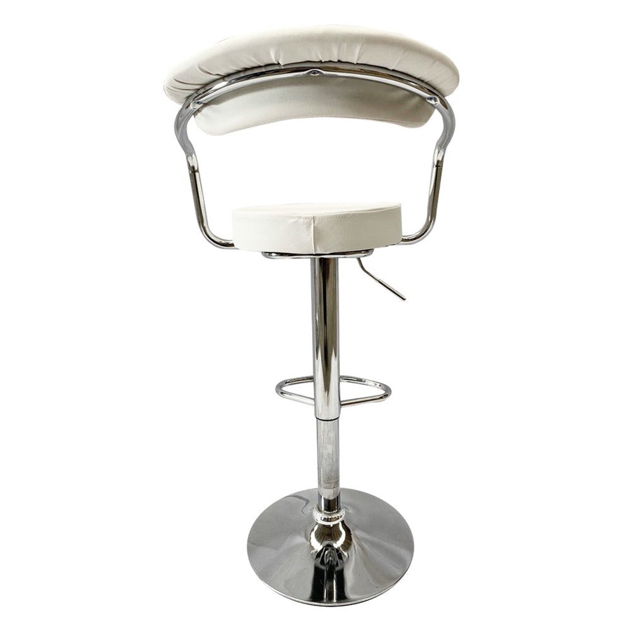 Foret Barstools 2x Bar Stools Gas Lift Swivel Stool Chairs Kitchen PU Leather Wh